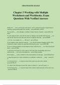 Chapter 5 Working with Multiple Worksheets and Workbooks. Exam Questions With Verified Answers