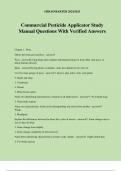 Commercial Pesticide Applicator Study Manual Questions With Verified Answers