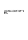 LSK3701- Life Skills: Science And Technology In Foundation Phase ASSIGNMENT 2 2022.