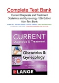 Current Diagnosis and Treatment Obstetrics and Gynecology 12th Edition Alan Test Bank