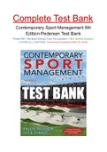 Contemporary Sport Management 6th Edition Pedersen Test Bank