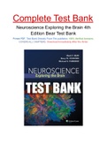 Neuroscience Exploring the Brain 4th Edition Bear Test Bank