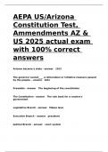 AEPA USArizona Constitution Test, Ammendments AZ & US 2025 actual exam with 100- correct answers