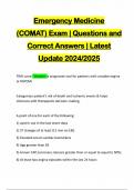 Emergency Medicine (COMAT) Exam | Questions and Correct Answers | Latest Update 2024/2025