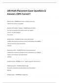 URI Math Placement Exam Questions & Answers 100% Correct!!