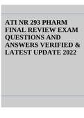 ATI NR 293 PHARM FINAL REVIEW EXAM 2022