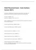 Math Placement Exam - Conic Sections Correct 100-%