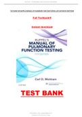 TEST BANK FOR RUPPELS MANUAL OF PULMONARY FUNCTION TESTING 11TH EDITION