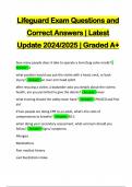 Lifeguard Exam Questions and Correct Answers | Latest Update 2024/2025 | Graded A+