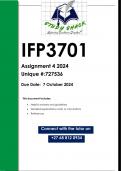 IFP3701 Assignment 4 (QUALITY ANSWERS) 2024