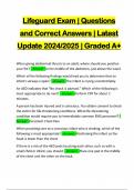 Lifeguard Exam | Questions and Correct Answers | Latest Update 2024/2025 | Graded A+