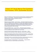  Ontario OIT Study Manual Test Questions And Answers 100% Guaranteed Success.