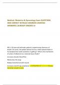 Medical; Obstetrics & Gynecology Exam QUESTIONS AND CORRECT DETAILED ANSWERS (VERIFIED ANSWERS) |ALREADY GRADED A+