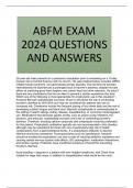 ABFM EXAM 2024 QUESTIONS AND ANSWERS