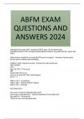 ABFM EXAM QUESTIONS AND ANSWERS 2024