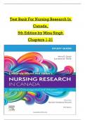 TEST BANK For LoBiondo-Wood and Haber's Nursing Research in Canada: Methods, Critical Appraisal, and Utilization. 5th Edition by Mina Singh, All Chapters 1 to 21 complete Verified editon ISBN:9780323778992