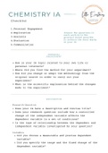 IA Checklist for IB DP Chemistry at HL and SL