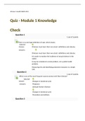 Women’s Health NRNP 6552 Quiz - Module 1 Knowledge Check