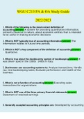 WGU C213 Accounting for Decision Makers BUNDLE EXAMS PACK SOLUTION (Questions and Answers )(2022/2023) (Verified Answers)