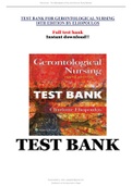 TEST BANK FOR GERONTOLOGICAL NURSING 10TH EDITION BY ELIOPOULOS