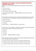 PHARMACOLOGY EXAM 2 2024/2025 QUESTIONS WITH VERIFIED SOLUTIONS