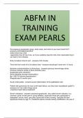 ABFM IN TRAINING EXAM PEARLS