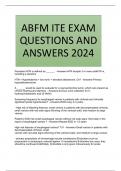 ABFM ITE EXAM QUESTIONS AND ANSWERS 2024