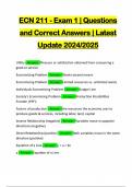 ECN 211 - Exam 1 | Questions and Correct Answers | Latest Update 2024/2025