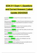 ECN 211 Exam 1 | Questions and Correct Answers | Latest Update 2024/2025