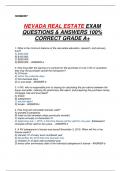 NEVADA REAL ESTATE EXAM  QUESTIONS & ANSWERS 100%  CORRECT GRADE A+