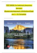 TEST BANK For Auditing & Assurance Services: A Systematic Approach, 12th Edition By William Messier Jr, Steven Glover All 1-21Chapters Covered ,Latest Edition, ISBN:ISBN:9781264468690