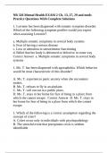 NR 326 Mental Health EXAM 2 Ch. 13, 27, 29 and meds Practice Questions With Complete Solutions