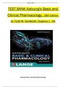 Test  Bank Katzung's Basic and Clinical Pharmacology, 16th Edition By {Todd W. Vanderah, 2024,} All 1-66  Chapters Covered ,Latest Edition, ISBN:9781260463309