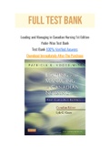 Leading and Managing in Canadian Nursing 1st Edition Yoder-Wise Test Bank