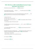 MLT 106 Test 3 ABO And Rh Blood System Groups Questions And Answers