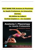 TEST BANK For Anatomy & Physiology for Health Professions, An Interactive Journey, 4th Edition by Colbert, All Chapters 1 to 19  complete Verified editon ISBN:9780135188866