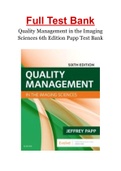 Quality Management in the Imaging Sciences 6th Edition Papp Test Bank