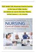 TEST BANK For Kennedy-Malone, Advanced Practice Nursing in the Care of Older Adults 3rd Edition All Chapters 1 to 23 complete Verified editon