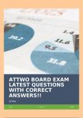 ATTWO BOARD EXAM LATEST QUESTIONS WITH CORRECT ANSWERS!!