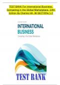 TEST BANK - International Business, Competing in the Global Marketplace, 14th Edition By Charles Hill All 1-20 Chapters Covered ,Latest Edition, ISBN: 9781259578113