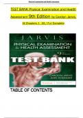 TEST BANK - Carolyn Jarvis, Physical Examination and Health Assessment 9th Edition All 1-32 Chapters Covered ,Latest Edition, ISBN: 9780323809849