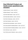 Paul Mitchell Product pH levels exam questions and answers