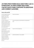 ATI PEDS PROCTORED EXAM 2023 FORM A,B,C & D/PEDIATRIC ATI PROCTORED 2023 FORM A,B,C& D EACH FORM CONTAINS 70 QUESTIONS AND CORRECT ANSWERS