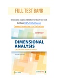 Dimensional Analysis 2nd Edition Horntvedt Test Bank