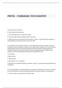 PRITE  EXAM QUESTIONS AND ANSWERS- FORENSIC PSYCHIATRY