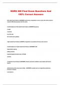 NURS 480 Final Exam Questions And 100% Correct Answers