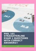 PHIL 101 STRAIGHTERLINE EXAM 1 QUESTIONS WITH CORRECT ANSWERS!!