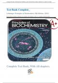 Test Bank Complete_ Lehninger Principles of Biochemistry 8th Edition, (2021) David Nelson (Author), Michael Cox (Author) All Chapters 1-28 | A+ Complete Solutions 2024