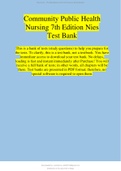 Community Public Health Nursing 7th Edition Nies Test Bank