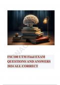 PACKAGE DEAL!!!  FSC100 UTM Final EXAM QUESTIONS AND ANSWERS 2024 ALL CORRECT, The Real CSI Final Exam Questions and Answers Verified by experts, FSC100 Final Exam 2024/2025 Questions and Answers 100% correct